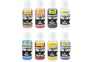 E-Kongton AéRographe DéCorateur De GâTeaux MéTal Colorant Alimentaire: 8 Vivid Airbrush Kit De Couleurs Comestibles Pour DéCorer Les GâTeaux (0,6 ml d'Oz chaque bouteille)
