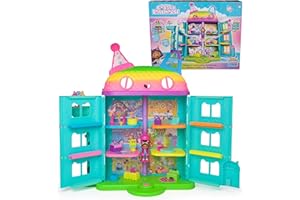 DREAMWORKS GABBY'S DOLLHOUSE LA CASA DE MUÑECAS DE GABBY - CASA DE MUÑECAS FESTIVA GABBY'S DOLLHOUSE CON SONIDOS, FIGURA, 14 ACCESORIOS ARCOIRIS Y 2 CAJAS SORPRESA - 6070742 - Juegos Infantiles - Juguetes Niños 3 años +