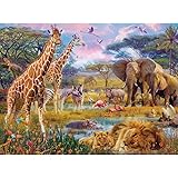 Bits and Pieces - 1000 Piece Jigsaw Puzzle for Adults - Savannah Animals - 1000 pc Jungle Scene Jigsaw by Artist Jan Patrik