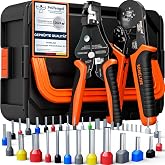 SOMELINE Ferrule Crimping Tool Kit 36 Sizes AWG 24-8 Ferrule Crimper with Square Crimping Pliers and Auto Wire Stripper, Ferr