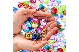 HSLXBY 150 sztuk akrylowych diamentów dla dzieci, kolorowe diamenty dla dzieci, odpowiednie na urodziny dziecka, wazony weselny, do dekoracji stołu, prezentów dla gości