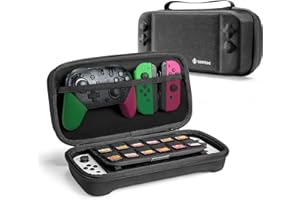 tomtoc Custodie per Nintendo Switch / Switch OLED modello, Custodia rigida Switch per Switch Console, Controller Pro, Alimentatore, 24 Giochi, Accessori Switch Custodia per il trasporto