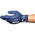 Ansell HyFlex 11-819 Ultrathin Work Gloves, Abrasion Resistant Nitrile Coating, Electrostatic Discharge Protection, Antistatic, Touchscreen, Industrial Safety, Blue, Size M (1 Pair)