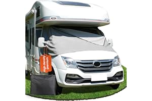 Ezcasch Windscreen Cover with Zip Motorhome Accessories for Fiat Ducato，Comprehensive Protection against Sun, Cold and Dust,Suitable for Fiat Ducato Citroen Relay X250/290 Peugeot Boxer from 2006