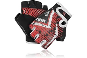 MARIB Cycling Gloves for Kids Half Finger Gloves for Children Bicycle Outdoor, Gym Gloves for Junior Toddler Boys Girls for Riding Biking Sports Gloves are Non-Slip, Colors in Blue Pink Green Red Yellow, Youth Age 2-10