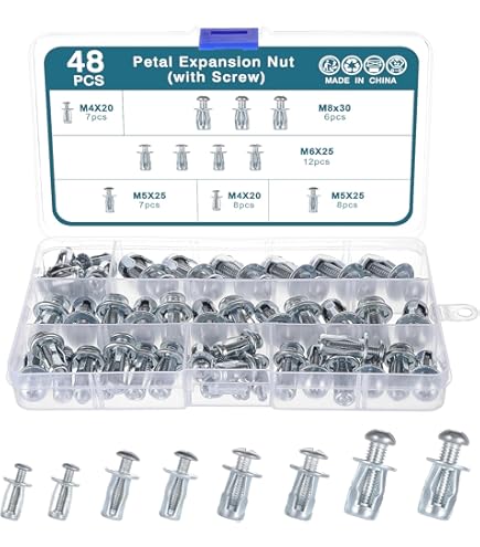 30 Tasselli M8 A Espansione Per Cavità - Dadi A Petalo In Acciaio Per Porte Cave E Lamiera - Foto 2