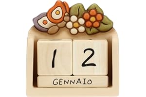 THUN - Calendario perpetuo da Tavolo in Ceramica Country con Farfalla