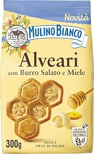Mulino Bianco Biscotti Frollini Alveari con Burro Salato e Miele 300 g