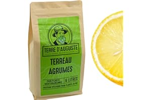 TERRE D'AUGUSTE LA TERRE DU PATRIARCHE DEPUIS 1920 Terre d'Auguste - Terreau Agrumes Citronnier et Plantes Méditerranéennes 6L - Qualité Premium pour Vos Agrumes