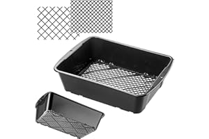 KADAX Tamis de jardin réglable en plastique, rond, pour sable, compost, terre et pierres, avec réglage manuel du tamis (rectangulaire)