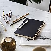 A5 Black Kraft Cardboard Cover 70 Leaves 110 grams Striped Notepad