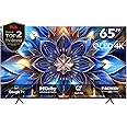TCL television 65 Inch Smart TV 4K QLED Pro HDR 10+ Google TV, Quantum Dot Technology, Dolby Vision- Atmos,MEMC，2GB RAM+32GB ROM,Game Master, Slim Design 65T7B - (2024 Model), Black