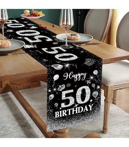 50. Geburtstag Wimpelbanner – 2,74m Lang – Glitzer Rosa & Silber – Perfekt Für Die Große Jubiläumsparty