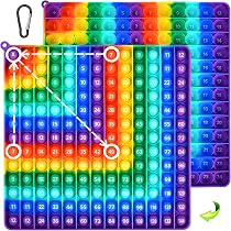 Pop It Tabelline - Gioco Educativo In Silicone 12x12 Per Imparare Matematica, Antistress Per Bambini E Adulti