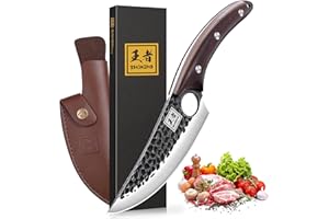 ENOKING Coltelli da Cucina Coltello Giapponese Professionale da Macellaio per Tagliare la Carne Giapponese per Disossare Coltello Forgiato a mano con Fodero Per Casa, Cucina o All’aperto