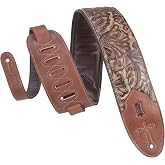 Levy's Leathers 7.62 cm Genişliğinde, K&ouml;p&uuml;k Dolgulu ve Giysi Derisi Arka Y&uuml;zeyli Deri Gitar Askısı