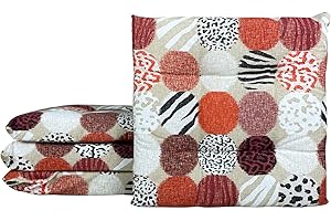 Il Gruppone Passione Casa Set 4/6 Cuscini Cucina Geometrico Sedia con Lacci 4 Punti Comodi Prodotto Italiano 40 x 40 in Cotone Imbottiti Spessore 6 Cm - Animalier - 4 Pezzi