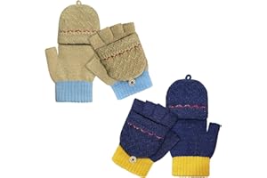 Oneshlee 2 Paia Guanti Senza Dita Bambino, Maglia Flip Top Guanti Mezze Dita Bambina, Caldi Guants Invernali Bambino Per Sciare Ciclismo Viaggio, Guants Termici Ragazza Ragazzo 8-10 Anni