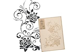 NAKLEO Stencil di Fiori per Pittura 59x95cm, Floreale Pianta Modello per Pareti Grandi Dimensioni, Plastica e Riutilizzabile Fai Da Te Artigianato Decorazioni Casa, Muro Legno Tessuto Mobili