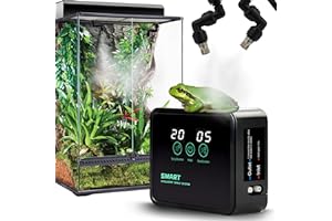 MECESOR Reptile Humidifier Smart Misting System for Terrariums, Automatic with Timer, 360° Adjustable Misting Nozzles for Chameleons, Snakes, Frogs, Lizards, Turtles