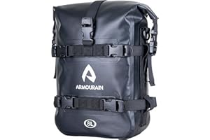 ‎ARMOURAIN ARMOURAIN Wasserdichtes Motorrad Sturzbügel Tasche 8L Motorradtaschen Motorräder Hecktasche Tasche Motorräder Stoßstangen Seitentasche Tasche Seitentaschen Tasche mit Schultergurt (PVC Schwarz, 8L)