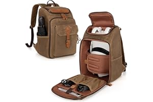 Trunab Carrying Case Compatible with Meta Quest 3S/3/Pro/2/Elite Strap, Travel Case Backpack Vintage with Multiple Pockets for VR Headset, Touch Controller and Game Accessories, Water-resistant Fabric