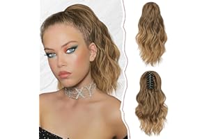 ‎SOFEIYAN Sofeiyan Pferdeschwanz Verlängerung Clip in Klaue Haarteil Ponytail Haarverlängerung Langer Gewellt lockiger Pferdeschwanz mit Klammer Haarverlängerung Kunsthaare Hitzebeständig für Frauen, Braun