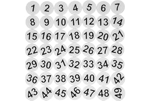 STAYMAX Okrągła tabliczka z numerem szafki naklejka numer pokoju znak na drzwi z taśmą samoprzylepną (1-100, biała)