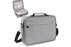 WEMATE Large Capacity Bible Cover Case, Waterproof Bible Study Supplies Tote Bag with Double-Layer Handle & Shoulder Strap, Bible Bag for Women, Girls, Teens, and Christian (Grey)