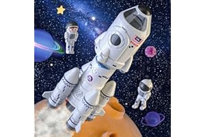 BLmukce Space Rocket Toys, STEM Launch Set with Light/Sound/Smoke, Educational Aerospace Model for Kids, Projection Lamp & 2 Astronauts, Gift for Boys Girls 3,4,5,6,7,8 Years Old