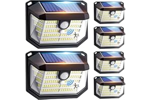 COOLNIGHT Faretti Solari a Led da Esterno[6 Pezzi],[230LED+3 Modalità+300°Super Luminoso]Faretto Led da Esterno Solare,2200mAh Faretti Solari a Led da Esterno,IP65 Luci Solari Esterno Luci da Esterno Giardino