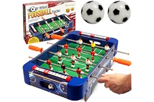 QUEENSELL Mini Table de Baby-Foot pour Enfants et Adultes – Jeu de Football Miniature de 53 cm, Mini Table de Football pour Soirées Jeux en Famille