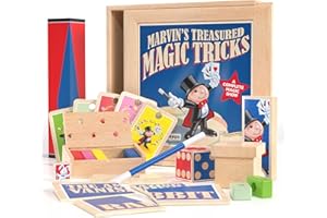 Marvin's Magic - Treasured Tricks Wooden illusion Set For Kids - Includes Escaping Coloured Blocks, Vanishing Rabbit Illusion, Amazing Magic Rising Cards & More