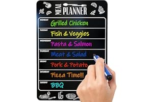 IRICUS Planificateur Hebdomadaire de Repas Effaçable À Sec A4 Pour Réfrigérateur et Cuisine – Tableau Noir Magnétique Planificateur de Repas pour Réfrigérateur Effaçable À Sec – Planificateur Hebdomadaire