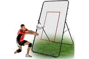 LIANTRAL Filet de rebond de volley-ball de 2,1 x 1,2 m, portable et angles réglables, grand but de football, aide à l'entraînement de football, zone cible de rebond pour enfants et adultes, noir
