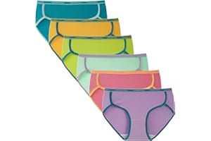 INNERSY Dziewczęce majtki z miękkiej bawełny, majtki sportowe, bielizna 8-16 lat, opakowanie 6 sztuk