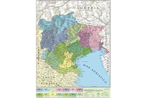 AGENDEPOINT Carta geografica murale regionale Triveneto 100x140 bifacciale fisica e politica