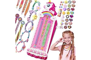 KIDLUNA Unicorn Friendship Bracelet Making Kit for Girls Gifts Toys, Arts and Crafts Kit for Kids Age 5-12, Fun Pre-Cut Threads & Built-In Clip Weaving Styles, Xmas Birthday Girls Gift Ages 5 6 7 8 9 10 11 12