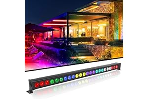 U`KING UKing LED Wall Wash Luci da DJ 24 x 3W LED Bar RGB Effetto Luce da Discoteca con Telecomando e Illuminazione Strobo dmx Controllata da Musica per Luci da Palco per DJ Party, 1 PCS