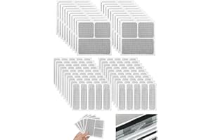 Hengxinchen 160 Pièces Kit de Réparation de Moustiquaire,Auto-Adhésif Reparation Moustiquaire,3 Tailles Réparation de Fenêtre Kit Patchs,pour Filet Moustiquaire Portes Tentes