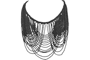 Bocar Multi Layer Statement Necklace Colorful Beaded Collar Bib Soiree Necklace for Women Gift (NK-10490)