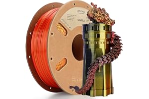 ERYONE Koekstruzyjny trójkolorowy jedwabisty filament PLA, 1,75 mm, do drukarki 3D, +/-0,03 mm, 1 kg/szpula, czerwony, złoty, czarny