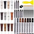 SEISSO wood filler Kit,42 Colors Wood Filler,Wood Furniture Repair Kit,laminate floor repair kit,Cracks,Floor Furniture Repair Scratches,Cracks,Hole for Floor,Table,Door,Cabinet(42PCS)