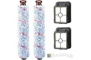 AINUO 2 Stück Filter und 2 Stück Bürstenrolle für BISSELL 17132 Crosswave 3-in-1 Nass- & Trockensauger, Ersatzbürste und Ersatzfilter für Bissel 2225n Zubehör Multi Surface Brush Roll Ersatzteile