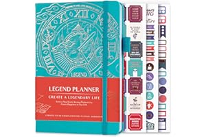 Legend Planner – Weekly & Monthly Life Planner to Hit Your Goals & Live Happier. Organizer Notebook & Productivity Journal. A5 (Turquoise)