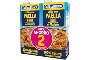 GALLINA BLANCA - Caldo Para Paella Fácil de Marisco, Pack Ahorro 2L
