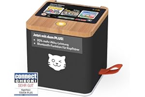 tigermedia Tigerbox Touch Plus Negro con batería de Larga duración y conexión para Auriculares Bluetooth, Temporizador de sueño, audiolibro, cumpleaños, Cinco Amigos, Bibi y Tina