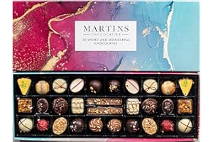 Martins Chocolatier Assortiment de Chocolats Bizzare et Merveilleux - 30 Chocolats Exotiques Fait à la Main - 15 Saveurs de Chocolat | Cadeau Chocolat