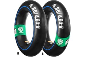 MOOVMOOV Cámaras de aire 4.80/4.00-8 Válvula acodada TR87 (x2) - Repuesto para neumáticos 4.80/4.00-8, 4.00-8, 4.80-8