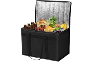 AURUZA 30L Cool Bags Large, Picnic Cooler Bag for Food, Insulated Lunch Bag, Cool Box for food deliveries, Reusable food bags for Camping, Ice Packs for Cool Bag for BBQ, Parties, Beach